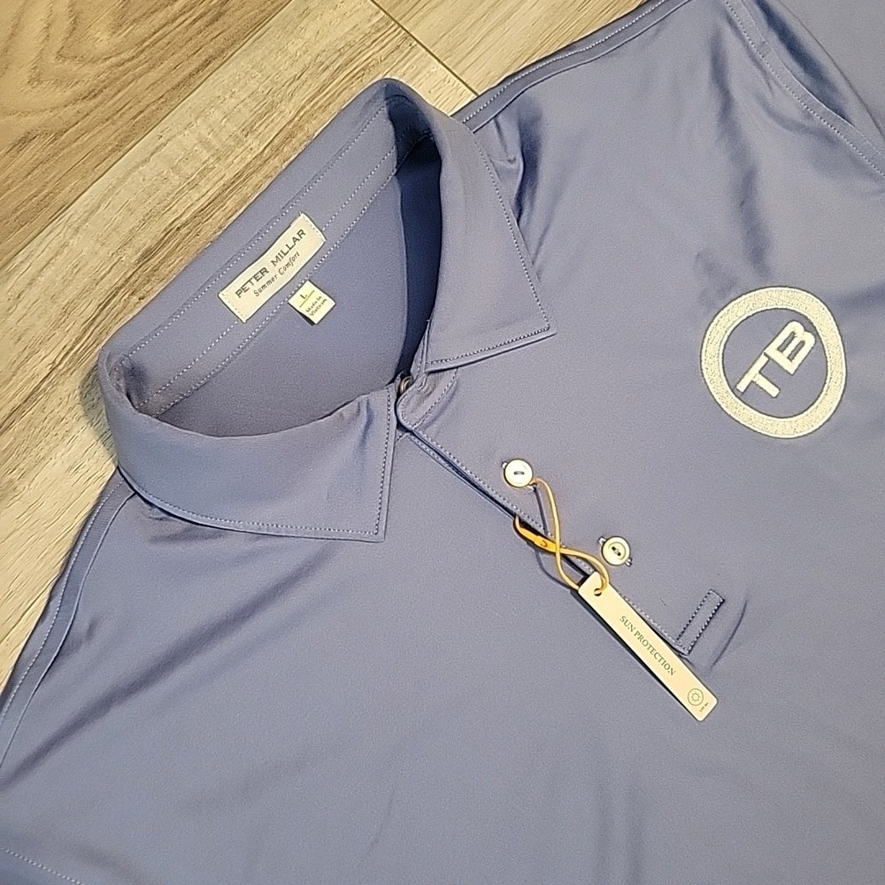 Peter Millar Golf Jersey Polo Shirt Men  Large Summer Comfort Performance‎ NEW
